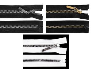 Zip kostěný No5 čtvercové zuby délka 80 cm - 3 druhy