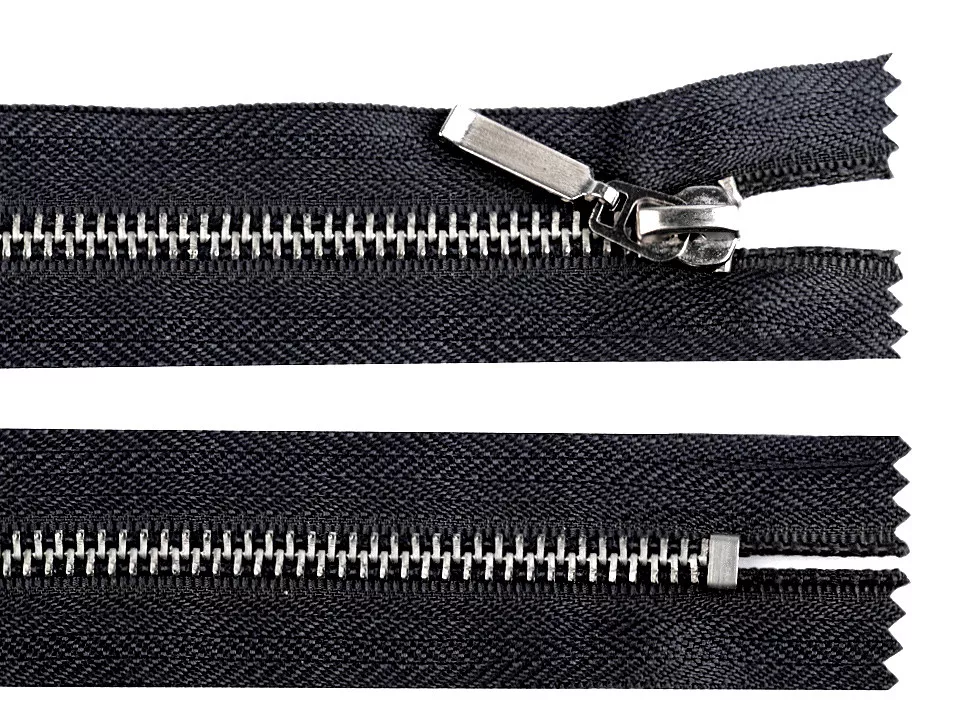 Zip kovový No5 černý v délce 14 cm