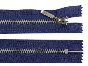 Zip kovový No5 tm. modrý v délce 14 cm