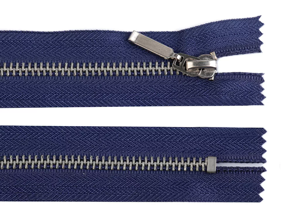Zip kovový No5 tm. modrý v délce 14 cm
