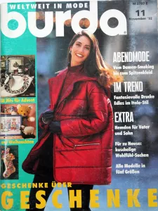 Burda 11/1992 -N- časopis se střihovou přílohou
