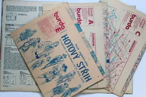 Burda 2/1991 - střihové rozkresy včetně hotového střihu