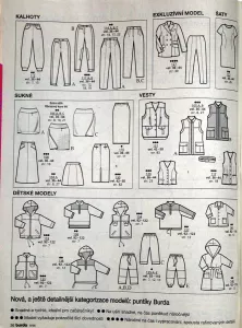 Burda 8/1996 -CZ- přehled střihů 2