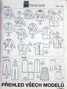 Burda 9/1996 - přehled modelů 1