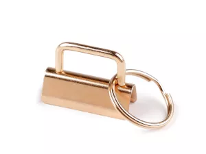 Koncovka kovová 32 mm s kroužkem - růžové zlato