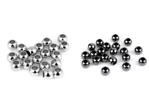 Korálky plastové Metalic s velkým průvlekem / plavkové 8x10 mm - 2 barvy