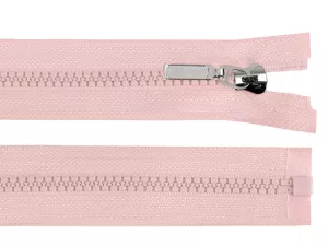 Zip kostěný No5 délka 60 cm s ozdobným jezdcem - pudrová