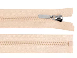 Zip kostěný No5 délka 70 cm s ozdobným jezdcem - béžová světlá