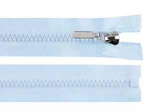 Zip kostěný No5 délka 70 cm s ozdobným jezdcem - modrá pomněnková