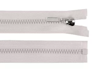 Zip kostěný No5 délka 70 cm s ozdobným jezdcem - šedobéžová