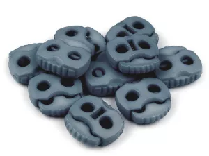 Brzdičky dvoudírkové 20x20 mm - šedomodrá