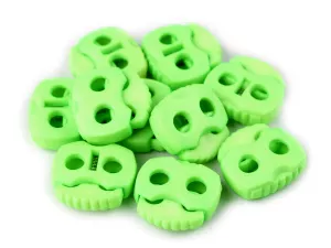 Brzdičky dvoudírkové 20x20 mm - zelená elektrická