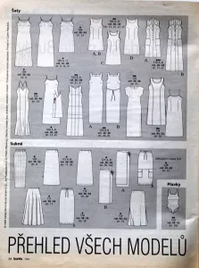 Burda 7/1999 -CZ- přehled střihů 1