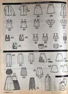 Burda - Halenky, sukně, kalhoty 1,2/1996 - přehled střihů 2