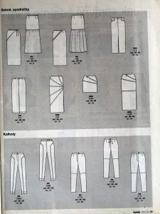 Burda - Halenky, sukně, kalhoty 3,4/1999 - přehled střihů 2