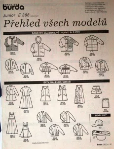 Burda - Móda pro dívky a chlapce JUNIOR podzim/zima 1996/97 -CZ přehled střihů 1