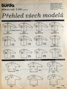Móda pro muže E265 - přehled střihů 1