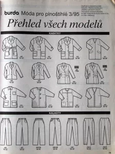 Burda - Móda pro plnoštíhlé 3/1995 -CZ- přehled střihů 1