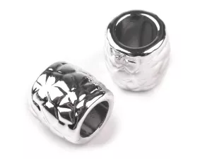 Korálky plastové Metalic s velkým průvlekem 9x9,5 mm - detail