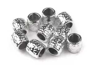 Korálky plastové Metalic s velkým průvlekem 9x9,5 mm