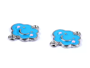 Přívěsek mráček/ozdobný díl 13x14 mm - modrá
