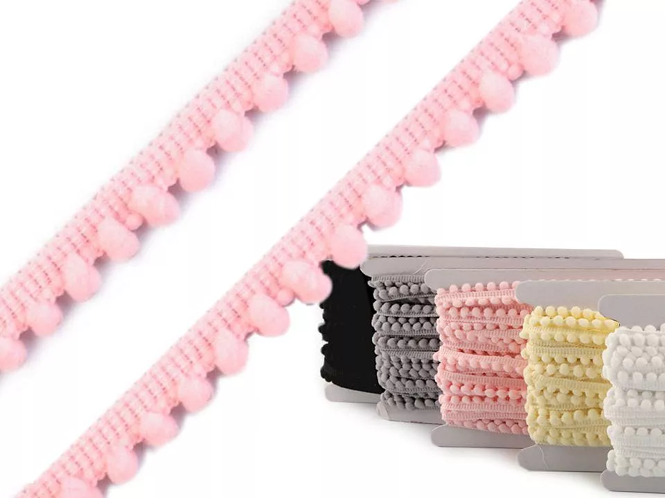 Prýmek šíře 11 mm s bambulkami Ø5 mm -