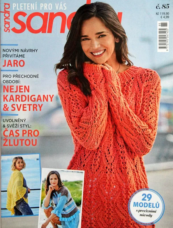Sandra - pletení pro Vás č.85 -CZ- Vítání jara - čas na žlutou