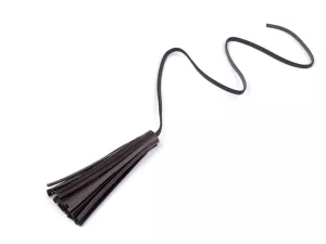 Střapec imitace kůže 10 cm - hnědá tmavá