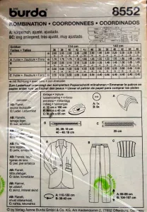 Střih BURDA - Dámský set - kalhoty, body, sako vel. 36-46