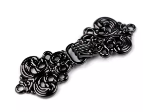 Zapínání ozdobné filigránové 21x59 mm - černý nikl
