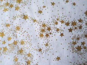 Bavlna - bílá se zlatými hvězdami