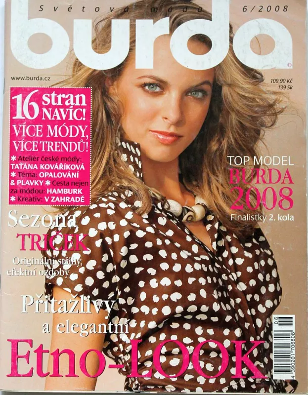 Burda 6/2008 -CZ- časopis se střihovou přílohou