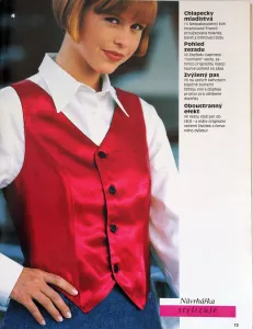 Burda - Miss B podzim 1995 -CZ- dámská vestička v červené barvě