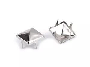 Cvočky na oblečení z nerezové oceli 12x12 mm pyramida - nikl - detail