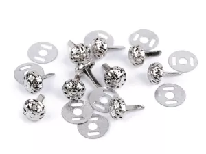 Hřeb dvounožkový / kovové nožičky na kabelky filigrán Ø10 mm; 12 mm - nikl