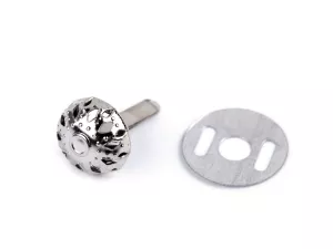Hřeb dvounožkový / kovové nožičky na kabelky filigrán Ø10 mm; 12 mm - nikl