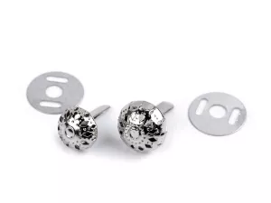 Hřeb dvounožkový / kovové nožičky na kabelky filigrán Ø10 mm; 12 mm - nikl | Ø12 mm