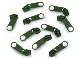 Jezdec ke spirálovým zipům - 5 mm - zelená piniová