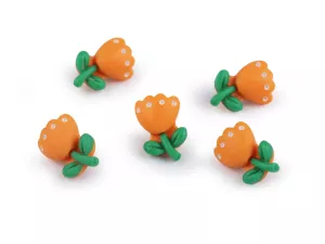 Knoflík 3D květina velikost 24" - oranžová