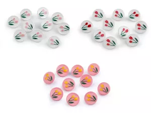 Knoflík tulipány velikost 28