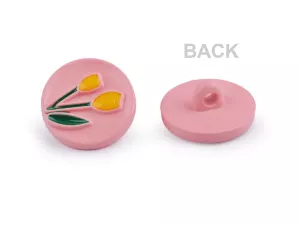 Knoflík tulipány velikost 28" - zadní strana