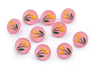 Knoflík tulipány velikost 28" - růžová