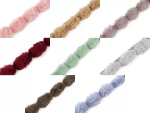 Lemovka všívací / lampas z umělé kožešiny kulatý šíře 3 cm - 8 barev