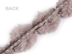 Lemovka všívací / lampas z umělé kožešiny kulatý šíře 3 cm - zadní strana