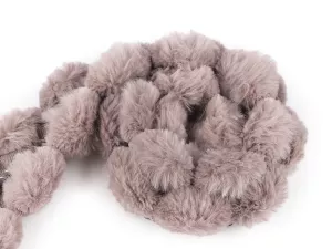 Lemovka všívací / lampas z umělé kožešiny kulatý šíře 3 cm - béžová tmavší