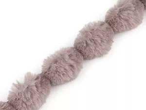 Lemovka všívací / lampas z umělé kožešiny kulatý šíře 3 cm - béžová