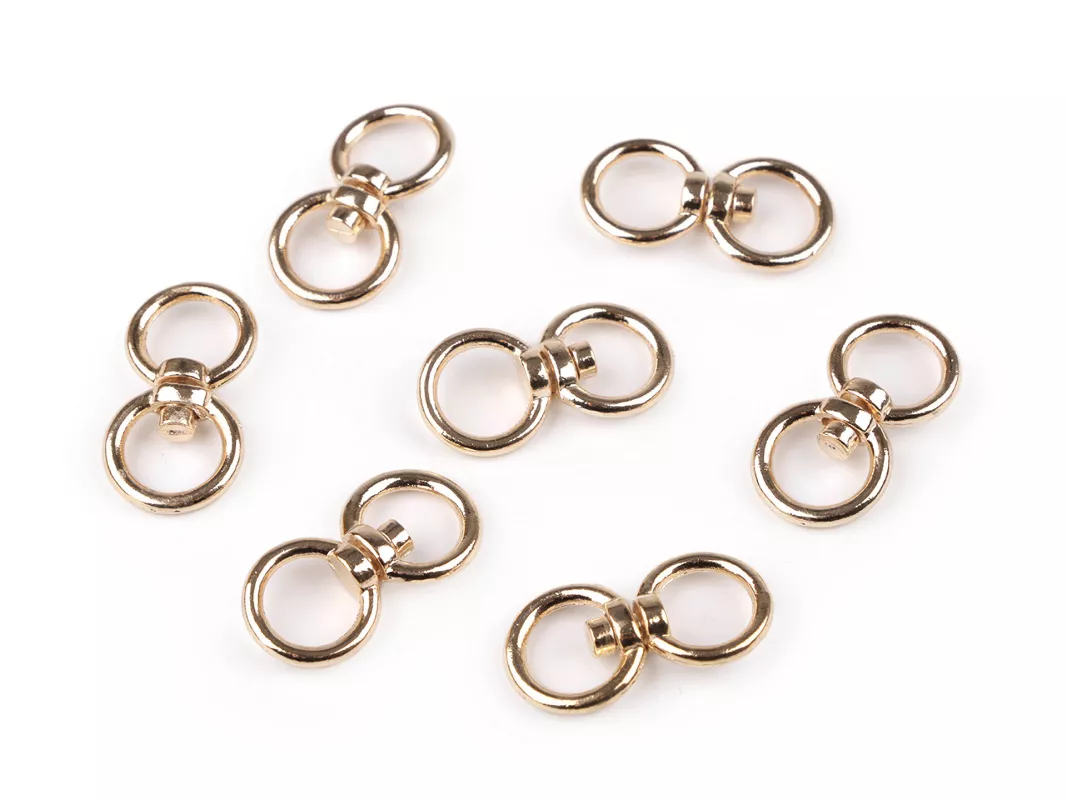 Průvlek otočný na kabelku / obrtlík 17x33 mm - růžové zlato