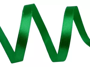 Stuha atlasová 6 mm - zelená vánoční