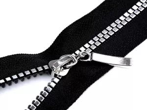 Zip kostěný No5 délka 20 cm čtvercové zoubky - černostříbrný