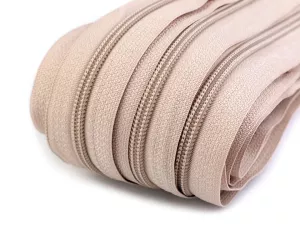 Zip spirálový šíře 5 mm metráž pro jezdce typu BX - béžová